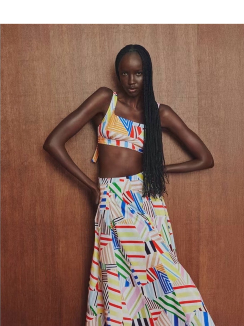 Rosie Assoulin Multicolor Geometric A-Line Maxi Skirt